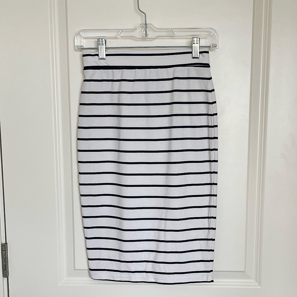 Cotton On Striped Stretch Pencil Skirt